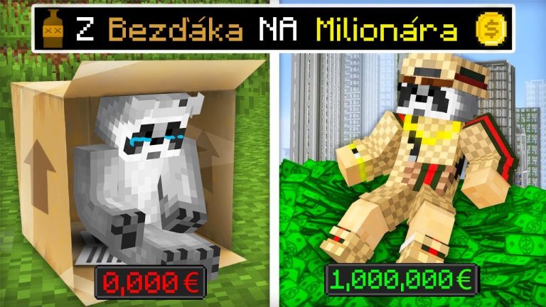 Od BEZDOMOVCA na 1,000,000 € za 24 HODÍN v Minecrafte – Minecraft