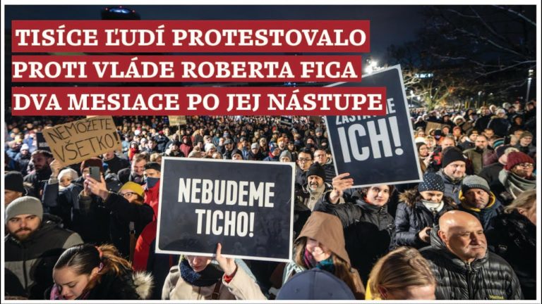 Tisíce ľudí protestovalo proti vláde Roberta Fica necelé dva mesiace po jej nástupe (VIDEO)