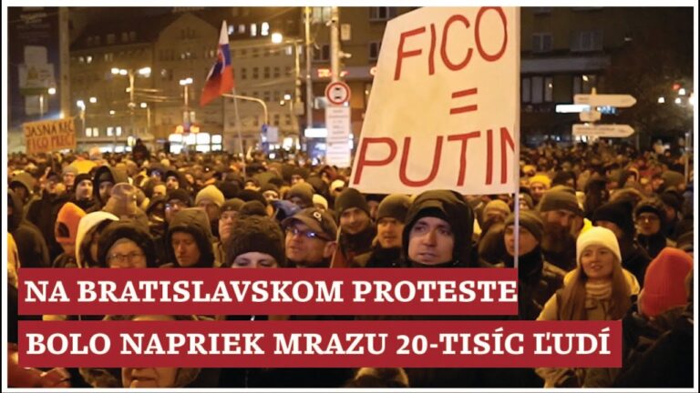 Na bratislavskom proteste bolo 20-tisíc ľudí. Manželka policajta hovorila o sledovaní detí (VIDEO)