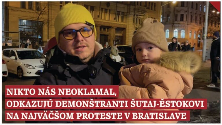 Nikto nás neoklamal, odkazujú ľudia ministrovi Šutaj-Eštokovi na najväčšom proteste v Bratislave (VIDEO)