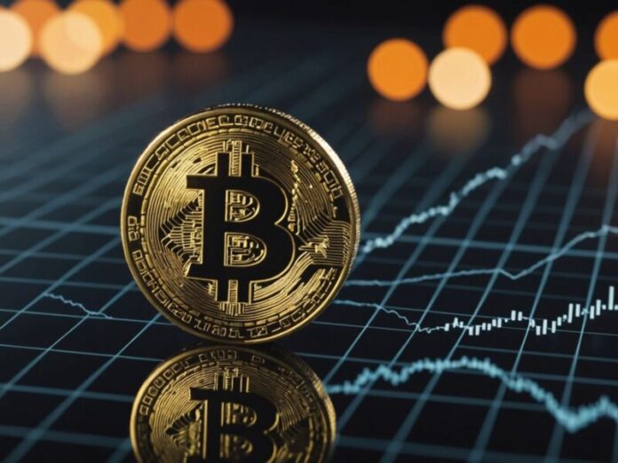 Bitcoin price chart showing significant increase after a year